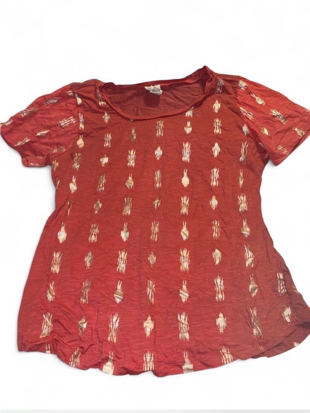 Andrea Jovine Rust Short-Sleeve Tee with Gold Foil Detail